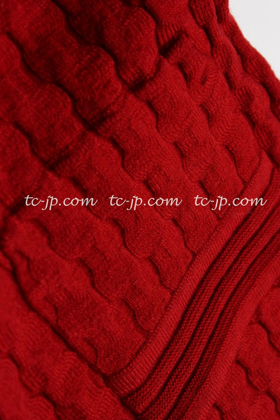 CHANEL 10PF Red Shanghai Stretch Knit Comfy Runway Sweater Dress 36 シャネル レッド ストレッチ ニット 上海ランウェイ セーター ワンピース 即発