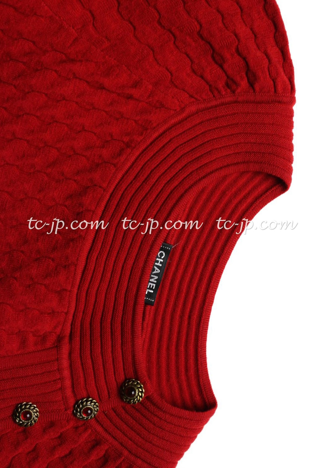 CHANEL 10PF Red Shanghai Stretch Knit Comfy Runway Sweater Dress 36 シャネル レッド ストレッチ ニット 上海ランウェイ セーター ワンピース 即発