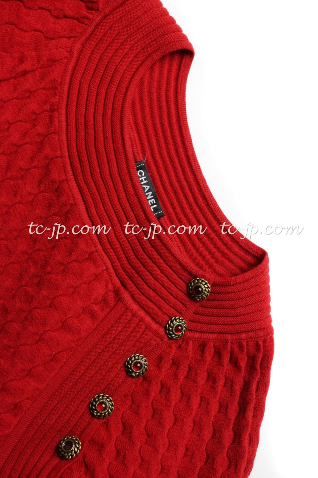 CHANEL 10PF Red Shanghai Stretch Knit Comfy Runway Sweater Dress 36 シャネル レッド ストレッチ ニット 上海ランウェイ セーター ワンピース 即発