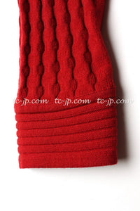 CHANEL 10PF Red Shanghai Stretch Knit Comfy Runway Sweater Dress 36 シャネル レッド ストレッチ ニット 上海ランウェイ セーター ワンピース 即発