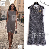 CHANEL 11S Courteney Cox Navy Blue CC Logo Dress 34 シャネル コートニー コックス着 ネイビー CC ロゴ ニット ワンピース 即発