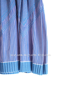 CHANEL 14S Pale Blue Stripe Boat Neck Stretch Knit Dress 40 42 シャネル ペール ブルー ストライプ ストレッチ ニット ワンピース 即発