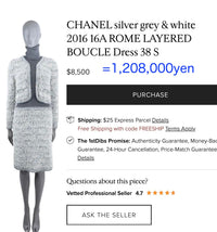 CHANEL 16PF Gray White Ivory Turtleneck Knit Dress 36 シャネル グレー ホワイト アイボリー タートルネック ニット ドッキング ワンピース 即発