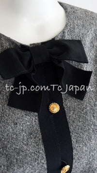 CHANEL 88A Vintage Naomi Campbell Gray Ribbon Bow Dress 40 シャネル ワンピース CHANEL 88A ヴィンテージ グレー リボン ワンピース 40