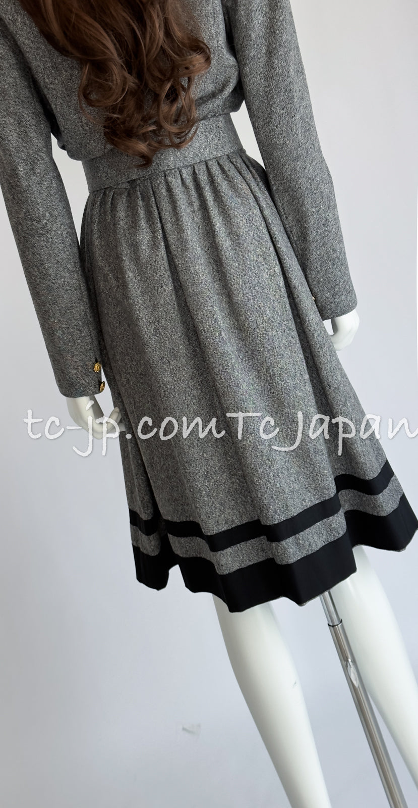 CHANEL 88A Vintage Naomi Campbell Gray Ribbon Bow Dress 40 シャネル ワンピース CHANEL 88A ヴィンテージ グレー リボン ワンピース 40