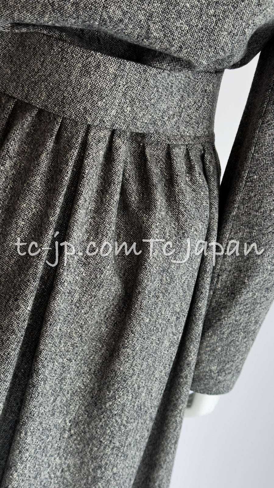 CHANEL 88A Vintage Naomi Campbell Gray Ribbon Bow Dress 40 シャネル ワンピース CHANEL 88A ヴィンテージ グレー リボン ワンピース 40
