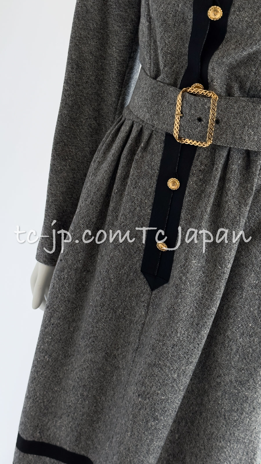 CHANEL 88A Vintage Naomi Campbell Gray Ribbon Bow Dress 40 シャネル ワンピース CHANEL 88A ヴィンテージ グレー リボン ワンピース 40