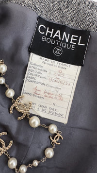 CHANEL 88A Vintage Naomi Campbell Gray Ribbon Bow Dress 40 シャネル ワンピース CHANEL 88A ヴィンテージ グレー リボン ワンピース 40