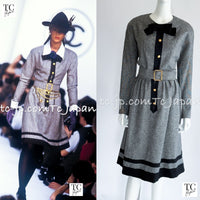 CHANEL 88A Vintage Naomi Campbell Gray Ribbon Bow Dress 40 シャネル ワンピース CHANEL 88A ヴィンテージ グレー リボン ワンピース 40