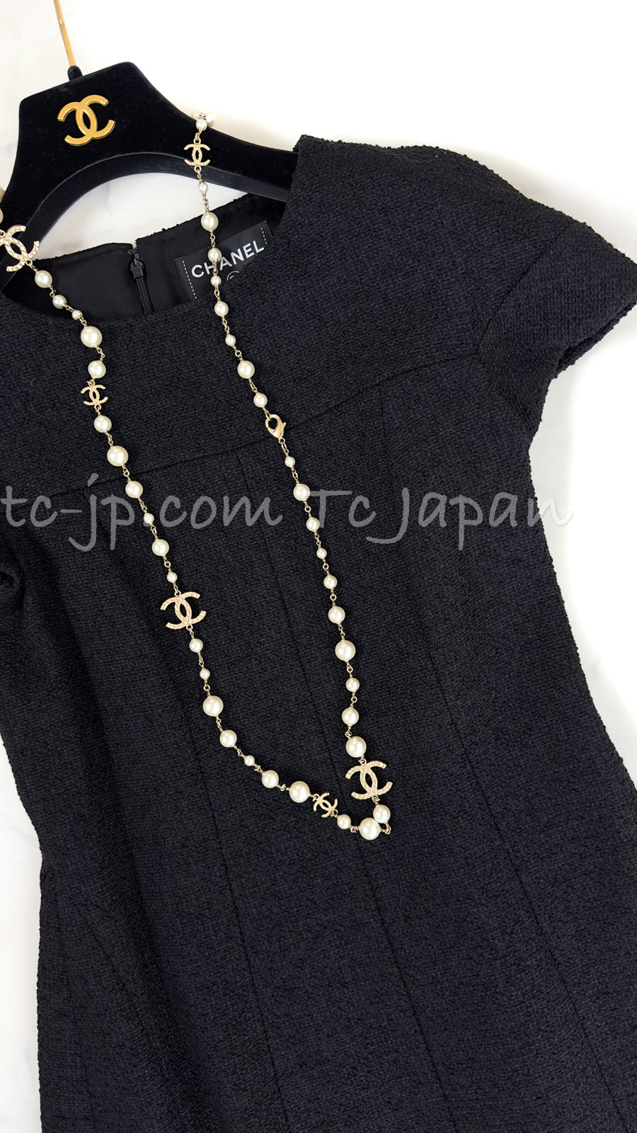 CHANEL 13A Black Short Sleeve Wool Silk Dress 34 シャネル ブラック 半袖 ウール シルク ワンピース