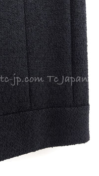 CHANEL 13A Black Short Sleeve Wool Silk Dress 34 シャネル ブラック 半袖 ウール シルク ワンピース