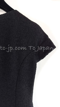 CHANEL 13A Black Short Sleeve Wool Silk Dress 34 シャネル ブラック 半袖 ウール シルク ワンピース