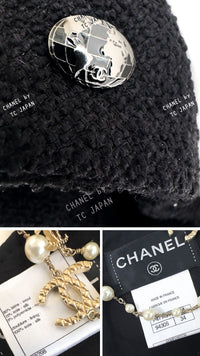 CHANEL 13A Black Short Sleeve Wool Silk Dress 34 シャネル ブラック 半袖 ウール シルク ワンピース