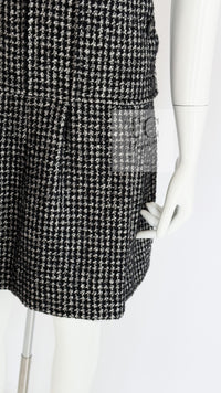 CHANEL 14B Black White Wool Silk Tweed Dress 34 38 シャネル ブラック ホワイト ウール シルク ツイード ワンピース 即発