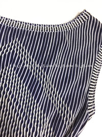 CHANEL 14S Navy White Stripe Stretch Knit Dress 34 シャネル ネイビー ストライプ ストレッチ ニット ワンピース 即発