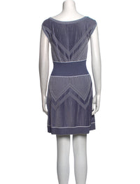 CHANEL 14S Navy White Stripe Stretch Knit Dress 34 シャネル ネイビー ストライプ ストレッチ ニット ワンピース 即発