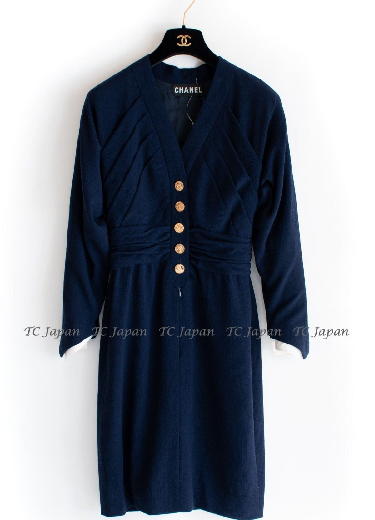 CHANEL Haute Couture Navy Dress 38 シャネル オートクチュール ネイビー ワンピース 即発