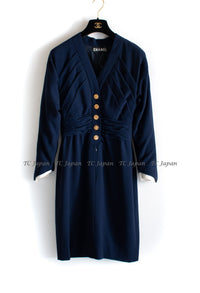 CHANEL Haute Couture Navy Dress 38 シャネル オートクチュール ネイビー ワンピース 即発