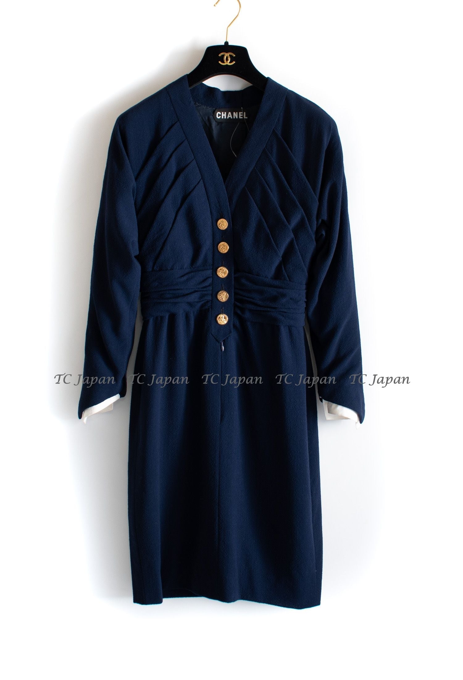 CHANEL Haute Couture Navy Dress 38 シャネル オートクチュール ネイビー ワンピース 即発