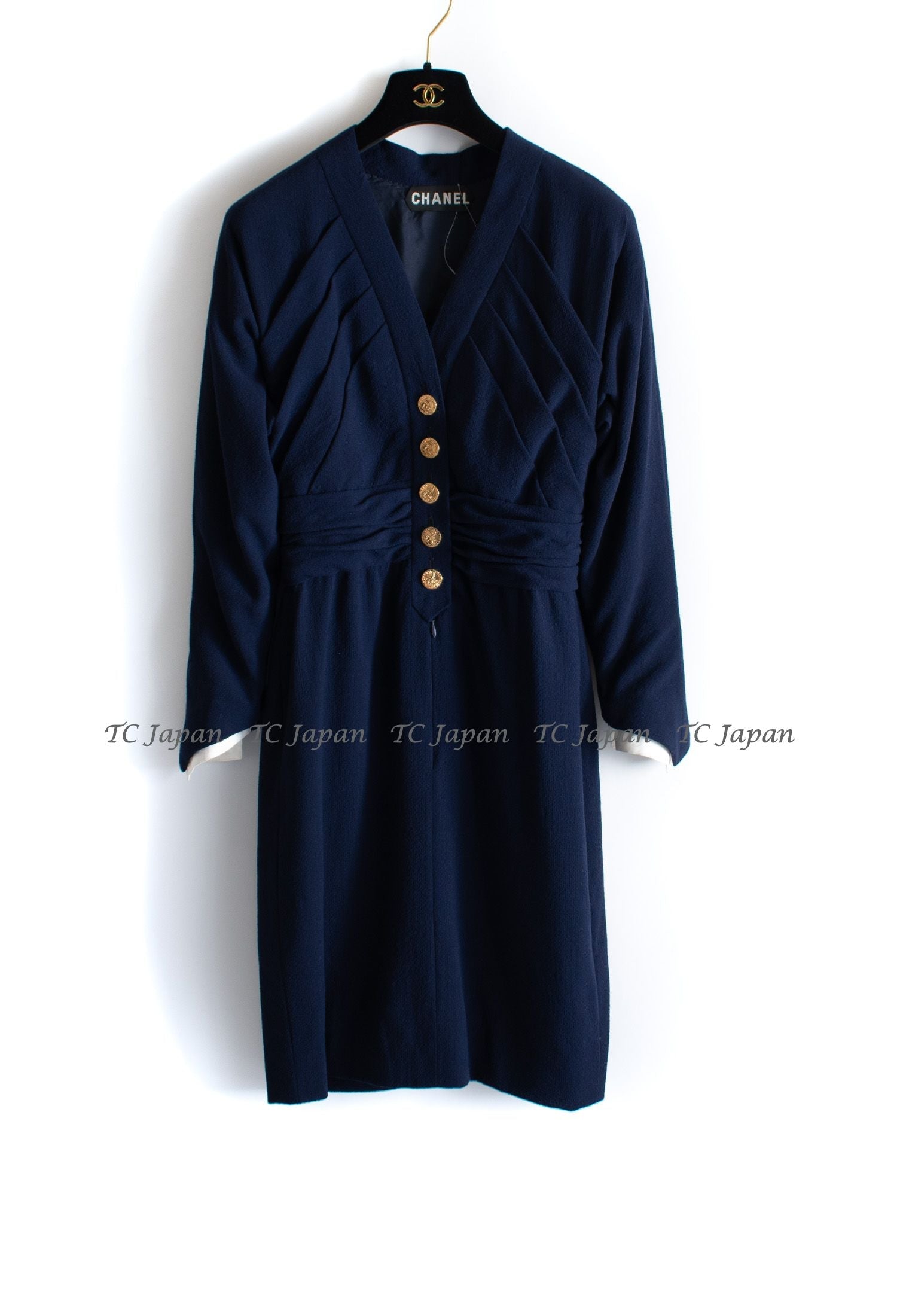 CHANEL Haute Couture Navy Dress 38 シャネル オートクチュール ネイビー ワンピース 即発