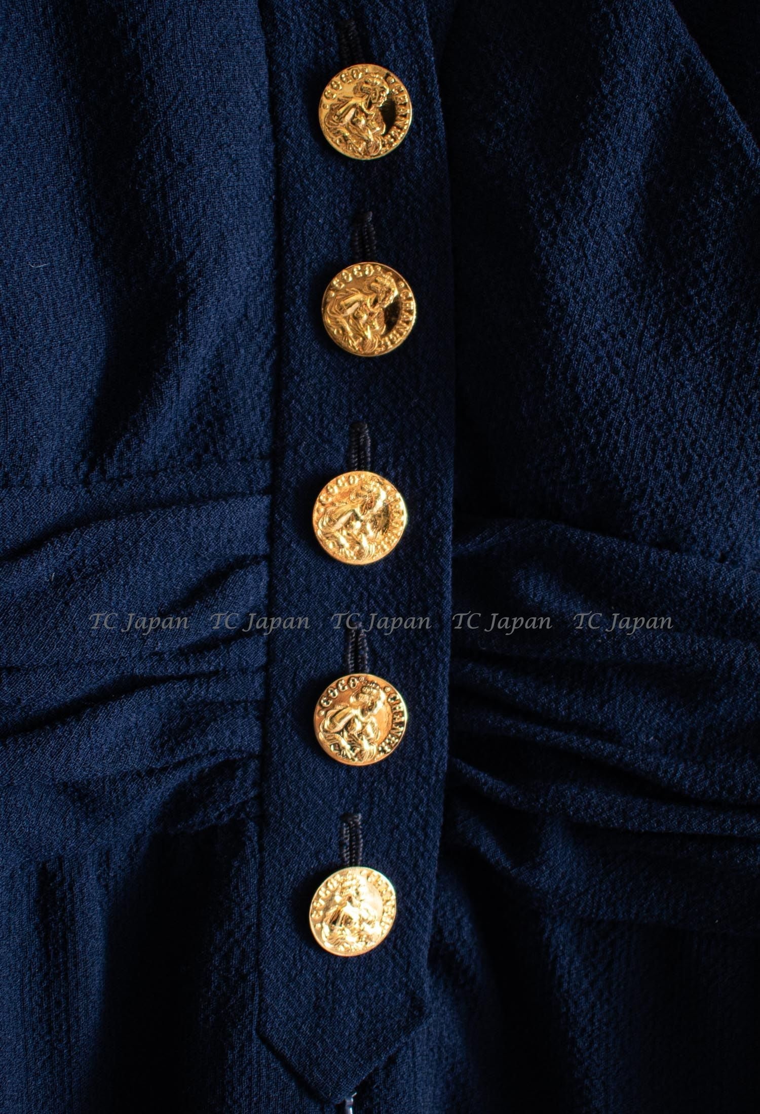 CHANEL Haute Couture Navy Dress 38 シャネル オートクチュール ネイビー ワンピース 即発