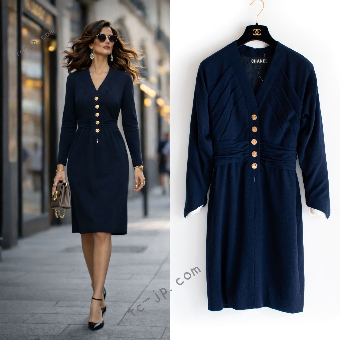 CHANEL ネイビー Vネック CHANEL ネイビー Vネック