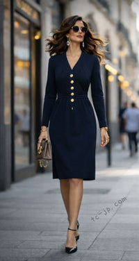 CHANEL Haute Couture Navy Dress 38 シャネル オートクチュール ネイビー ワンピース 即発