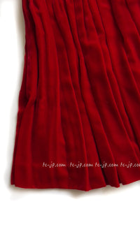 CHANEL 96S Red Velvet Dress 38 40 シャネル スーパーモデルのレッド ベルベット ドレス ワンピース 即発