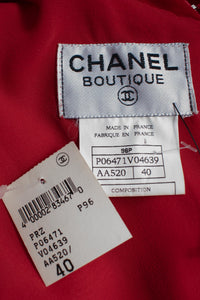 CHANEL 96S Red Velvet Dress 38 40 シャネル スーパーモデルのレッド ベルベット ドレス ワンピース 即発