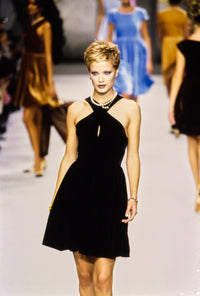 CHANEL 96S Red Velvet Dress 38 40 シャネル スーパーモデルのレッド ベルベット ドレス ワンピース 即発