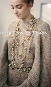 CHANEL 18A Beige Brown Gold Metallic Knit Dress 36 38 シャネル ベージュ ブラウン ゴールド メタリック ニット ワンピース 即発
