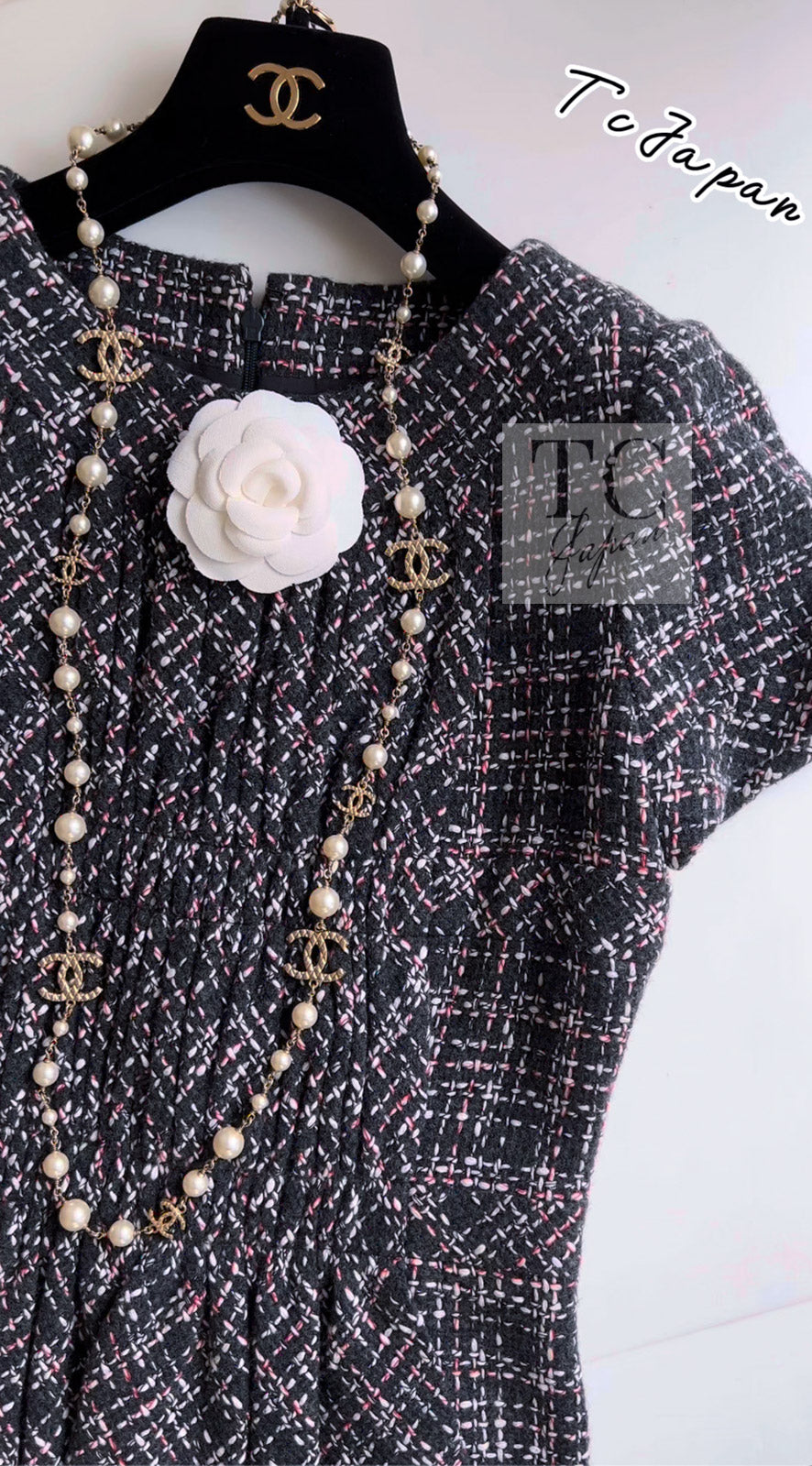 CHANELツイードワンピース シャネル ワンピース CHANEL 16B グレー ツイード ウール