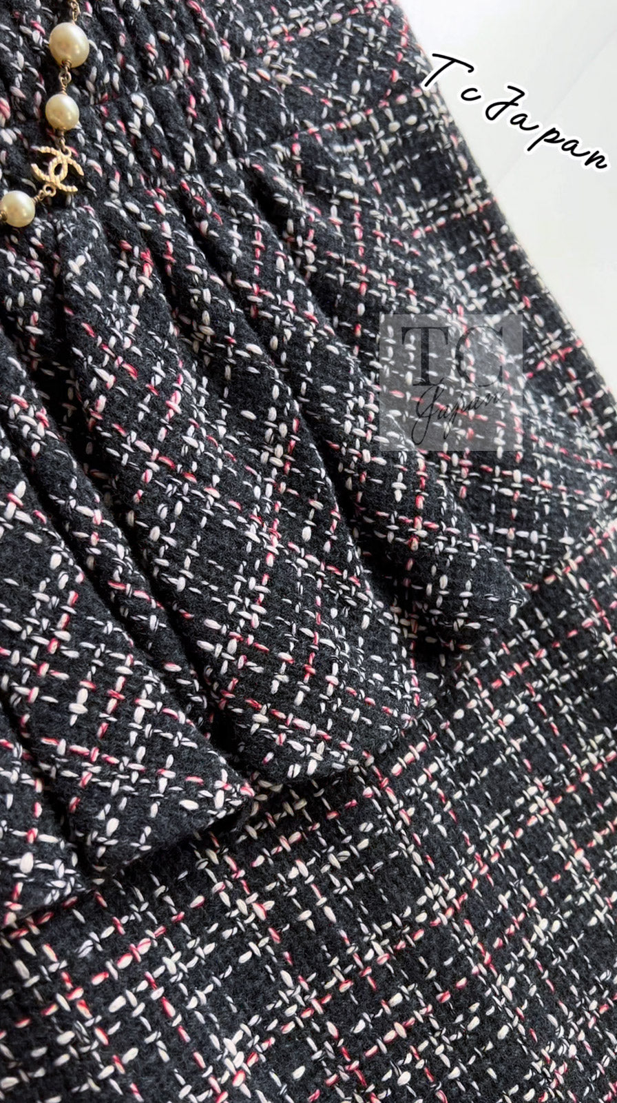 シャネル ワンピース CHANEL 16B グレー ツイード ウール