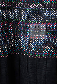 CHANEL 17PS Black Navy Multicolor Cotton Dress 34 シャネル ブラック ネイビー マルチカラー コットン ワンピース キャサリン妃 即発