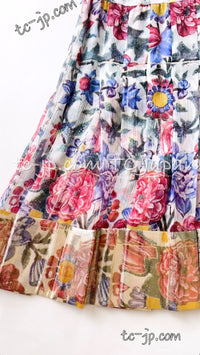 CHANEL 15C Floral Multi Color Sleeveless Silk Dress 34 シャネル フローラル マルチカラー シルク ワンピース 即発