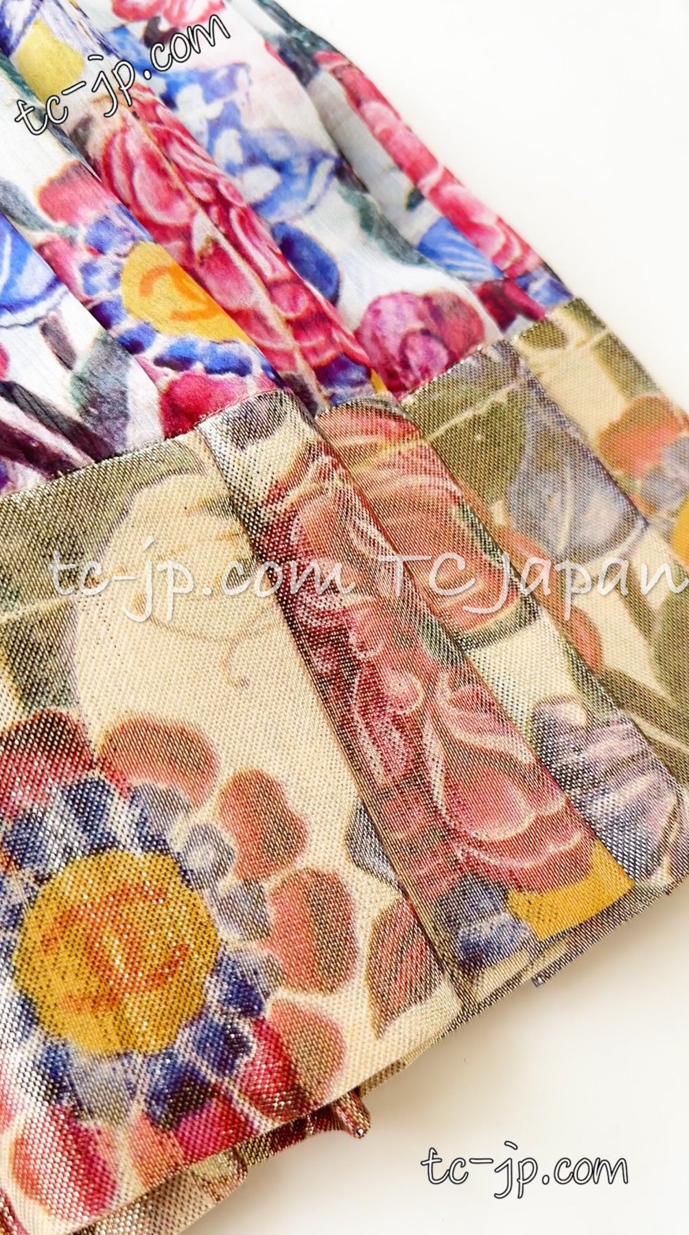 CHANEL 15C Floral Multi Color Sleeveless Silk Dress 34 シャネル フローラル マルチカラー シルク ワンピース 即発