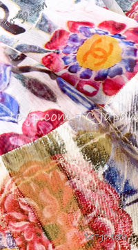 CHANEL 15C Floral Multi Color Sleeveless Silk Dress 34 シャネル フローラル マルチカラー シルク ワンピース 即発