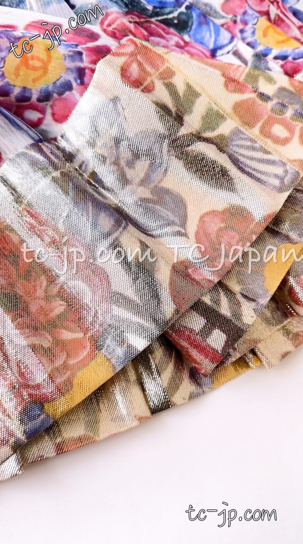 CHANEL 15C Floral Multi Color Sleeveless Silk Dress 34 シャネル フローラル マルチカラー シルク ワンピース 即発