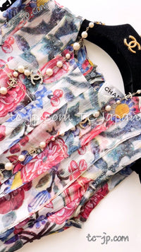 CHANEL 15C Floral Multi Color Sleeveless Silk Dress 34 シャネル フローラル マルチカラー シルク ワンピース 即発