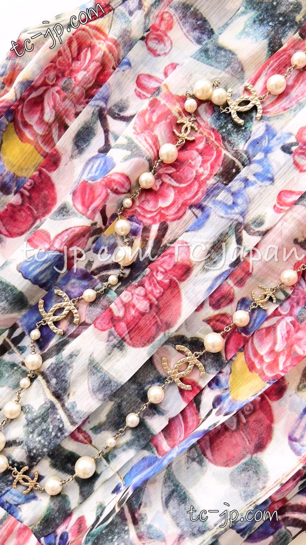 CHANEL 15C Floral Multi Color Sleeveless Silk Dress 34 シャネル フローラル マルチカラー シルク ワンピース 即発