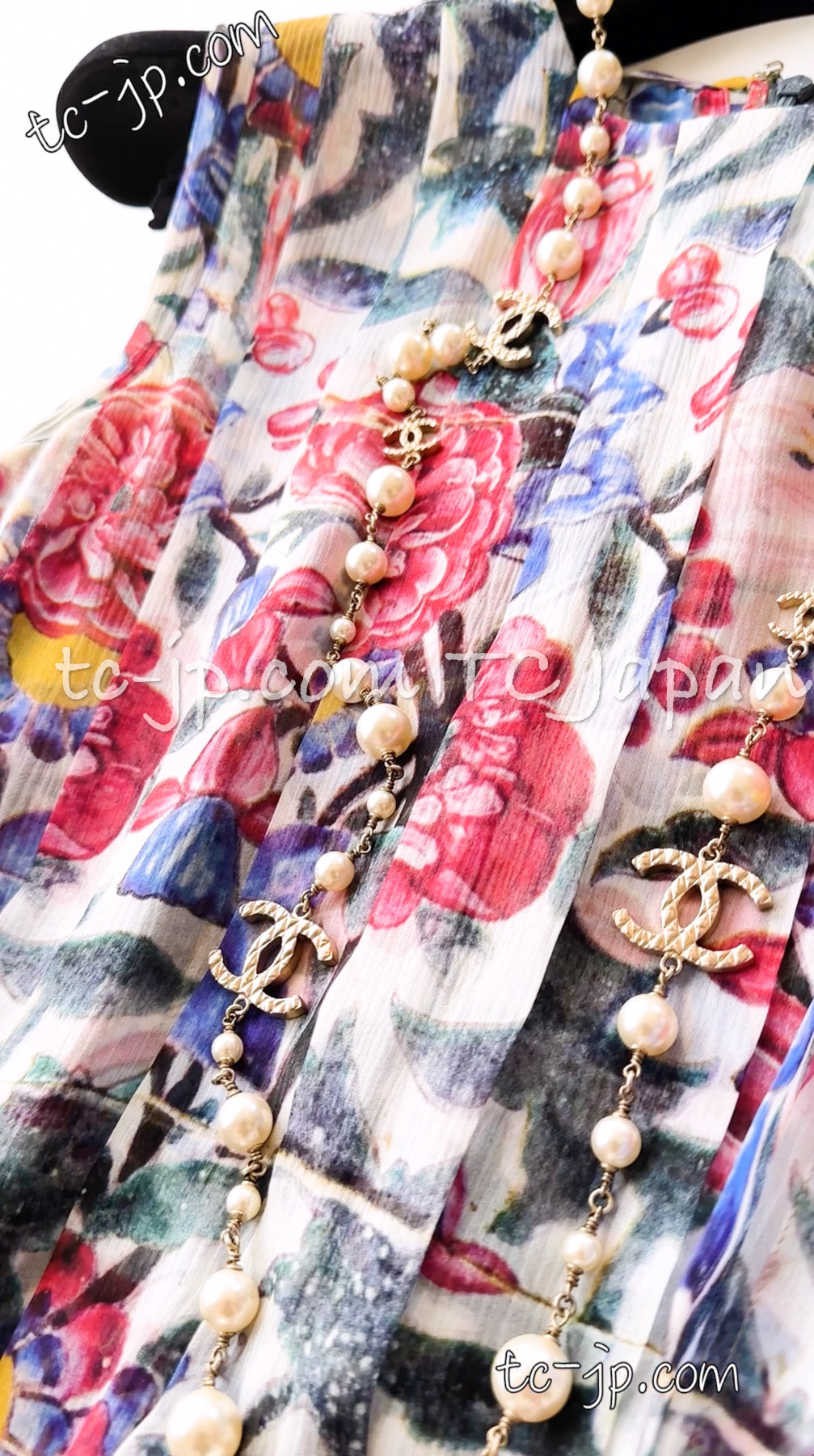 CHANEL 15C Floral Multi Color Sleeveless Silk Dress 34 シャネル フローラル マルチカラー シルク ワンピース 即発