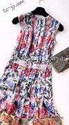 CHANEL 15C Floral Multi Color Sleeveless Silk Dress 34 シャネル フローラル マルチカラー シルク ワンピース 即発
