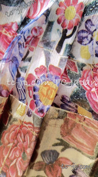 CHANEL 15C Floral Multi Color Sleeveless Silk Dress 34 シャネル フローラル マルチカラー シルク ワンピース 即発