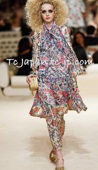 CHANEL 15C Floral Multi Color Sleeveless Silk Dress 34 シャネル フローラル マルチカラー シルク ワンピース 即発