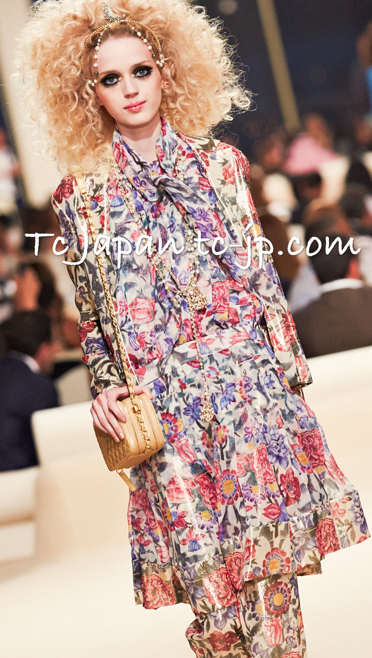 CHANEL 15C Floral Multi Color Sleeveless Silk Dress 34 シャネル フローラル マルチカラー シルク ワンピース 即発