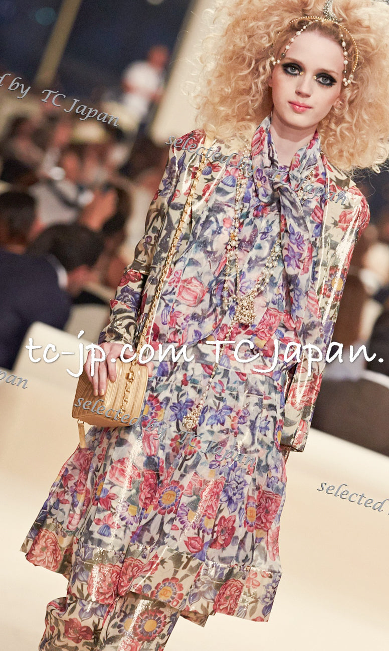 CHANEL 15C Floral Multi Color Sleeveless Silk Dress 34 シャネル フローラル マルチカラー シルク ワンピース 即発