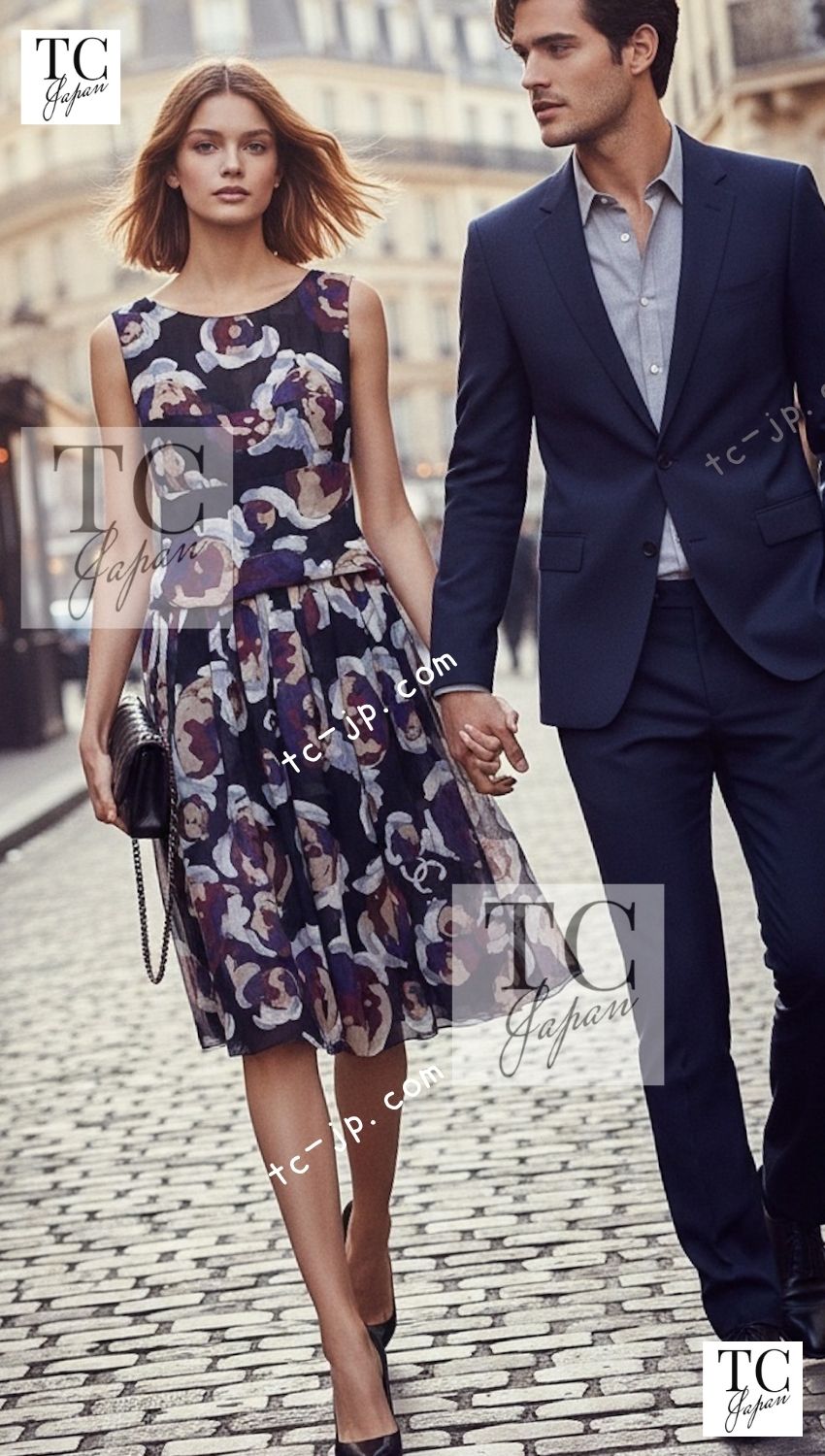 CHANEL サマーニット ノースリーブ ワンピース ドレス 36 ネイビー CHANEL Spring Summer Dress シャネル 春夏 スプリング サマー