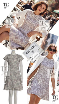 CHANEL 15S White Ivory Black Red Cotton Tweed Dress 38 シャネル ホワイト アイボリー ブラック レッド コットン ツイード フレア ワンピース 即発