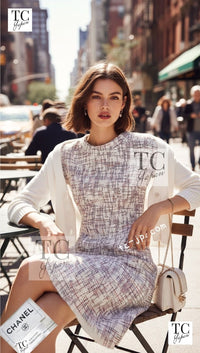 CHANEL 15S White Ivory Black Red Cotton Tweed Dress 38 シャネル ホワイト アイボリー ブラック レッド コットン ツイード フレア ワンピース 即発
