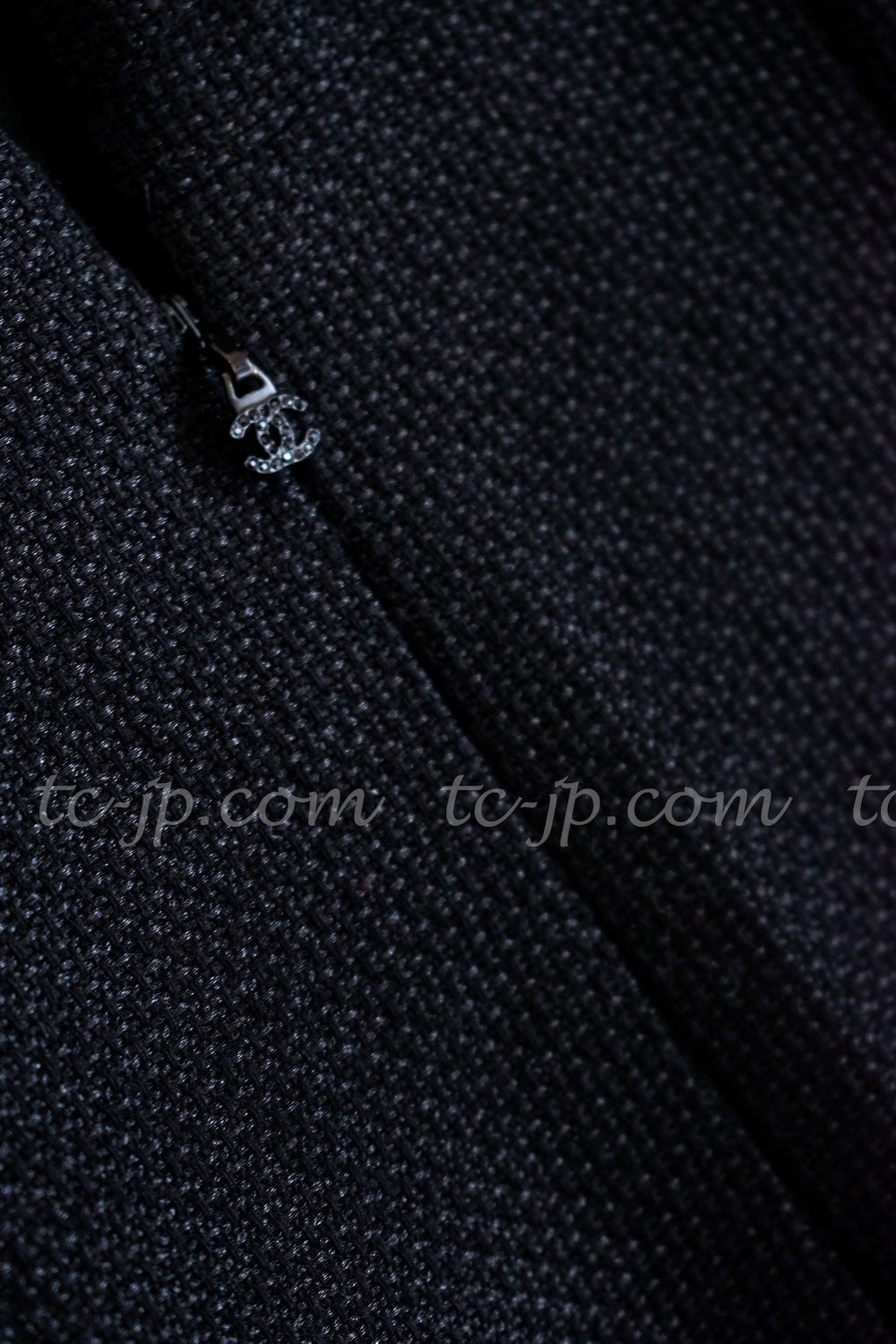 CHANEL 12A $12K Black Lace CC Logo Zipper Party Long Dress 42 8